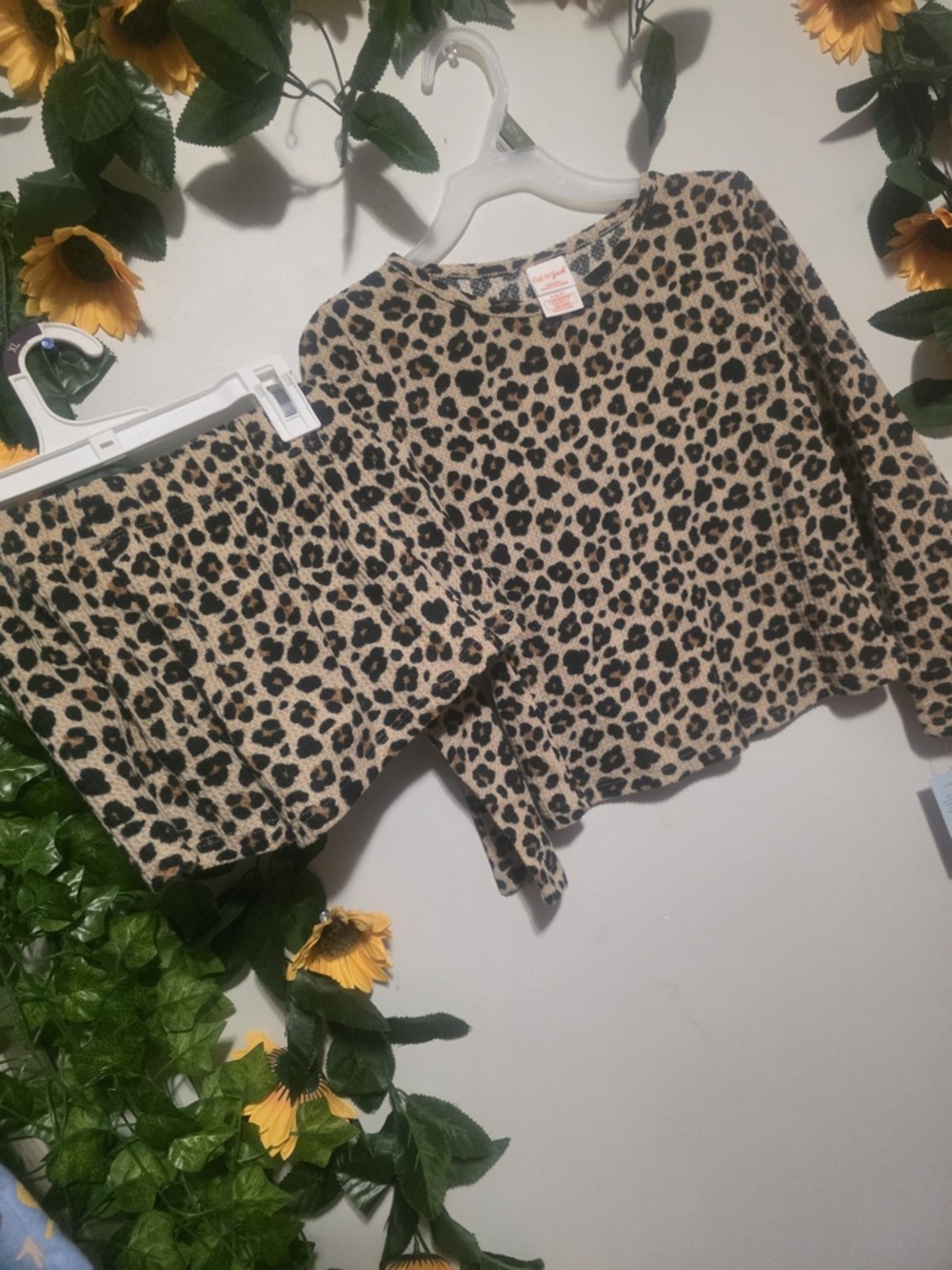Cat & Jack Leopard Print Lounge Top - Tan & Black